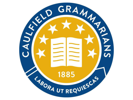 a blue and yellow logo